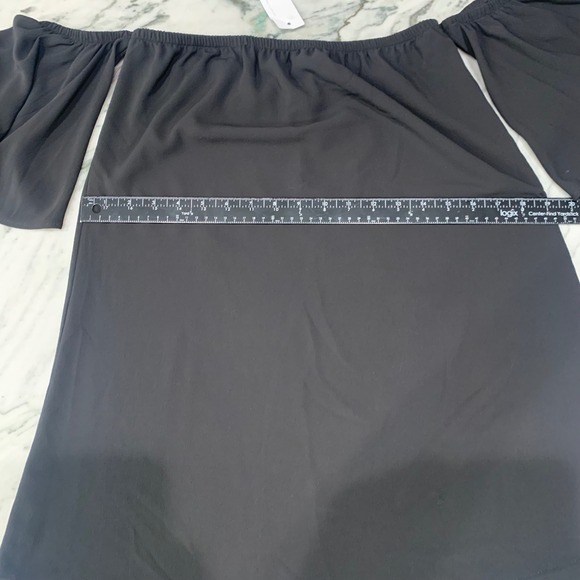 Boutique Bevelo Off Shoulder Black Top Blouse Medium Bardot Julie Billiart Tyche - Picture 8 of 13